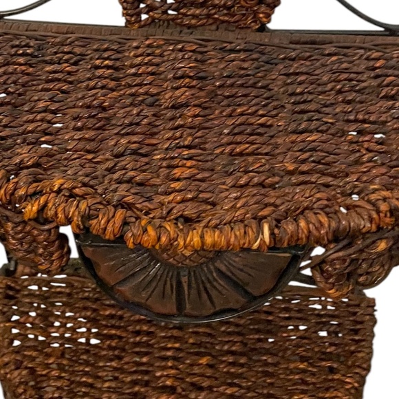 Vintage Hand Crafted Woven Three Tiered Wall Etagere - Picture 7 of 10